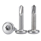 410 Stainless Steel Flat Head Hexagon Drill Tail Self-Drilling Screws