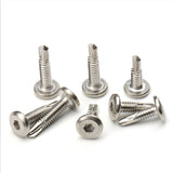 410 Stainless Steel Flat Head Hexagon Drill Tail Self-Drilling Screws